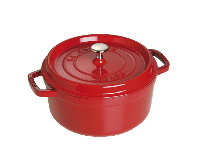 Staub Cast Iron 4-qt Round Cocotte - Cherry | White Stone