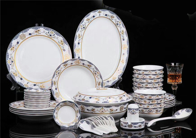 46 PC PREMIUM BONE CHINA SET,"HORSE" | White Stone