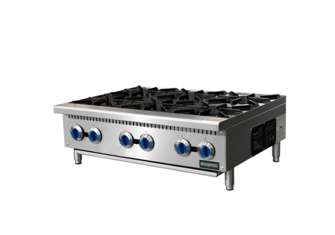 Manotick MT-HP36-M 36'' 6 Burner Gas Hot Plate-150,000 BTU | White Stone