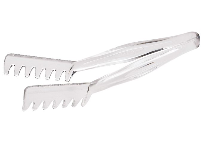 PC Spaghetti Tongs, Clear | White Stone
